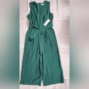 CALVIN KLEIN SLEEVELESS WIDE LEGS CROP JUMPSUIT SIZE 12 IN GREEN women's NWT